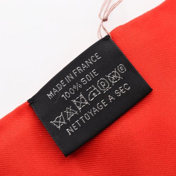 HERMES Authentic Red Silk Scarf - Picture 4 of 6